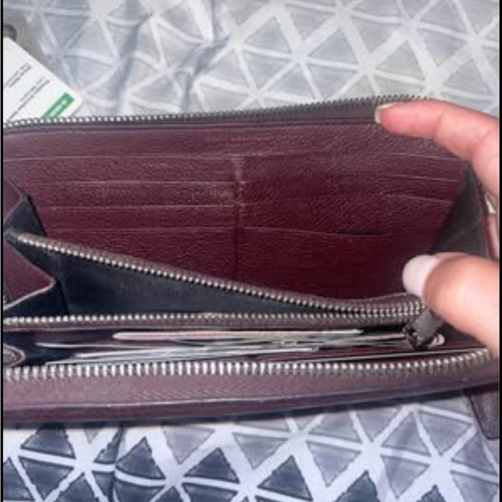 Saint Laurent Paris Burgundy Zip Wallet Leather YSL - Picture 9 of 10